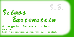 vilmos bartenstein business card